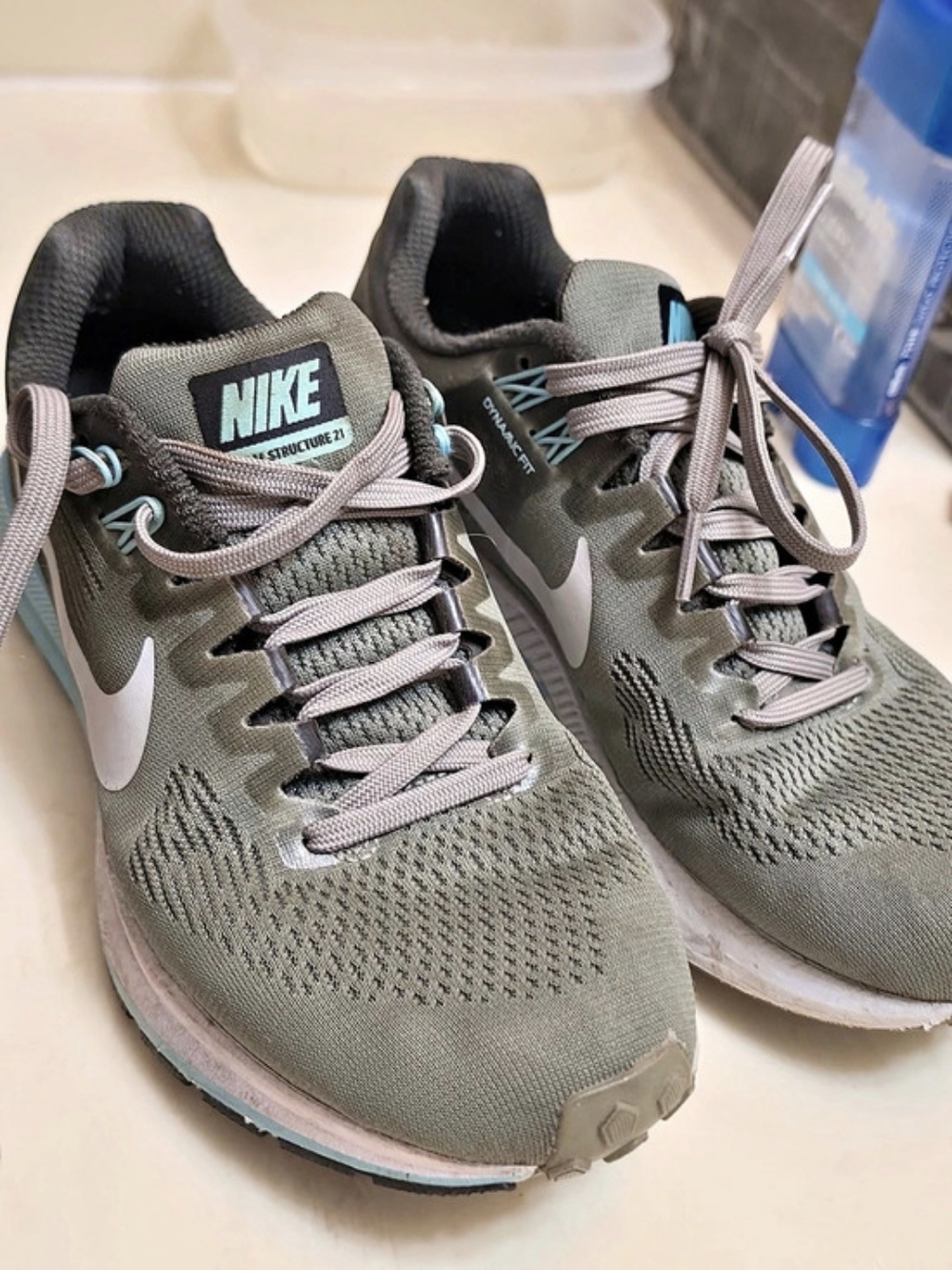 Nike Zoom Structure 21 Women's Running Shoes Gray & Blue US 7